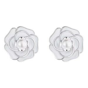 Elegant 925 Pure Silver Floral Earrings
